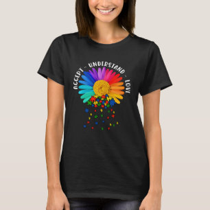 Autism Mum Support Floral Autism Awareness Daisy F T-Shirt