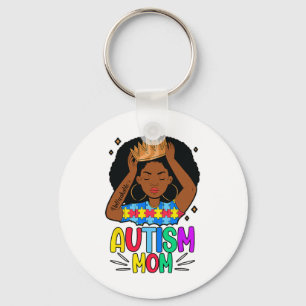 Autism Mum Unbreakable Black Women Queen Autism Aw Key Ring