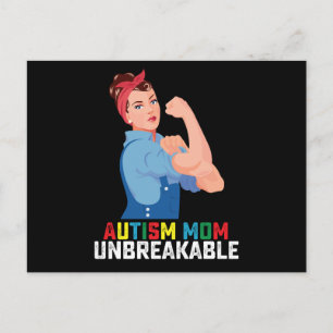 Autism Mum Unbreakable Proud Autistic Family Postcard