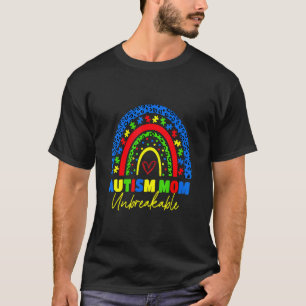 Autism Mum Unbreakable  Rainbow Leopard Women Kids T-Shirt