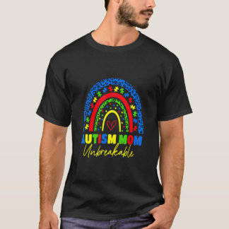 Autism Mum Unbreakable Rainbow Leopard Women Kids T-Shirt