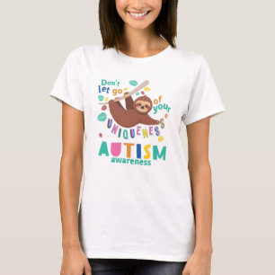 Autism Mum Uniqueness Sloth Boho T-Shirt