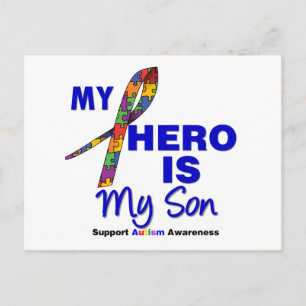 Autism My Hero is My Son Postcard