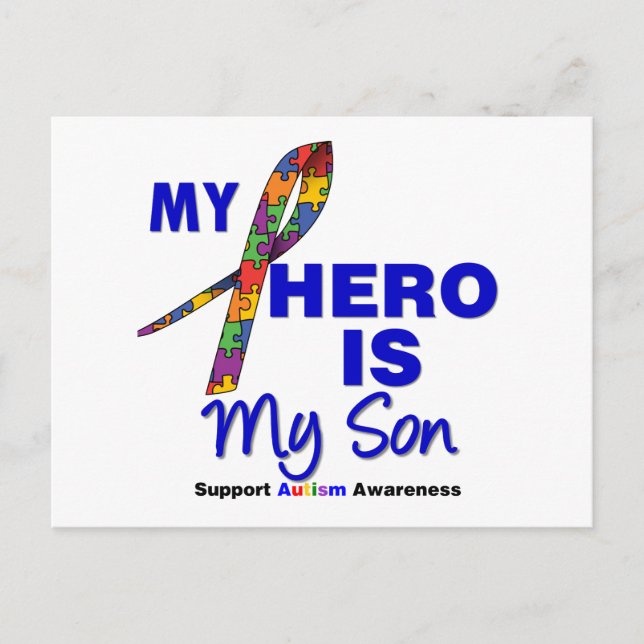 Autism My Hero is My Son Postcard (Front)
