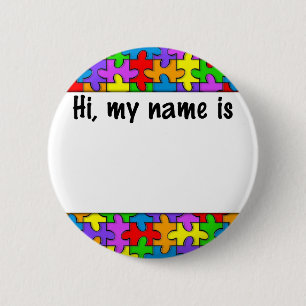 Autism Name Tag 6 Cm Round Badge