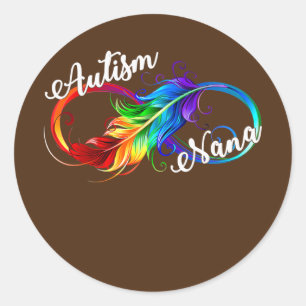 Autism Nana Autism Awareness Neurodiversity Classic Round Sticker