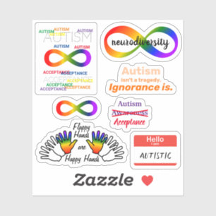 Autism Neurodiversity set Custom-Cut Vinyl Sticker