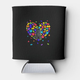 Autism Newfoundland Cute Heart Dog Dad Mum Can Cooler