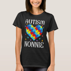 Autism Nonnie Matching Family Heart Autism Awarene T-Shirt
