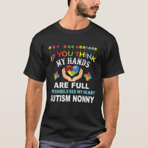 Autism Nonny Autism Awareness Puzzle Piece Kindne T-Shirt