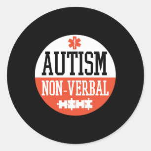 Autism Nonverbal Autism Awareness Badge Design  Classic Round Sticker