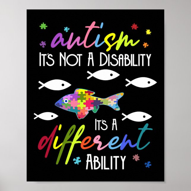 Autism Not A Disability It's A Different Ability F Poster (Front)