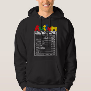Autism Nutrition Facts Toddler Autism Awareness Mo Hoodie