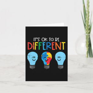 Autism Ok To Be Different Light Bulb Awareness Men Card