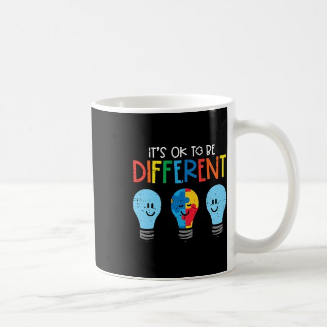 Autism Ok To Be Different Light Bulb Awareness Men Coffee Mug (Right)