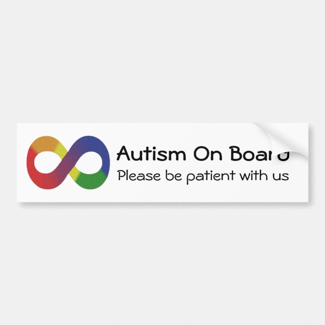 Autism On Board Bumper Sticker - Infinity symbol (Front)