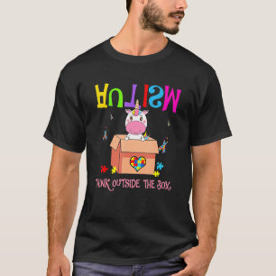 Autism Outside The Box Unicorn Autism Awareness T-Shirt