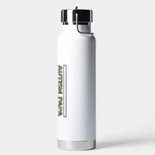 Autism Papa Flag Ribbon Puzzle Piece Shirt Design_ Water Bottle