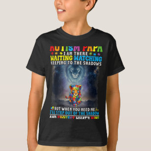 Autism Papa Lion Protector Support Grandson T-Shirt