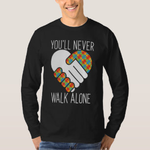 Autism Parent You'll Never Walk Alone Puzzle Piec T-Shirt