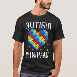 Autism Pawpaw Matching Family Heart Autism Awarene T-Shirt
