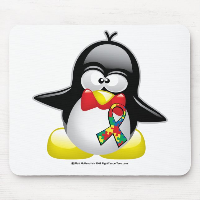 Autism Penguin Mouse Pad (Front)