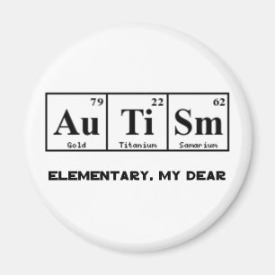 Autism, Periodic Table Elements & Sherlock Holmes Magnet
