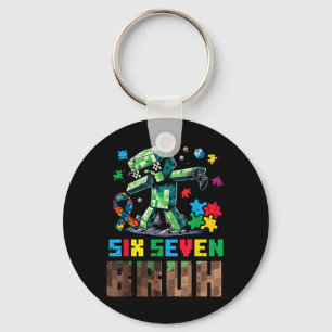 Autism Pixel Six Seven Bruh Dab Awareness Gamer Key Ring