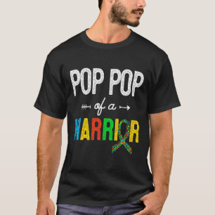 Autism-Pop Pop Of A Warrior Autism Awareness Suppo T-Shirt