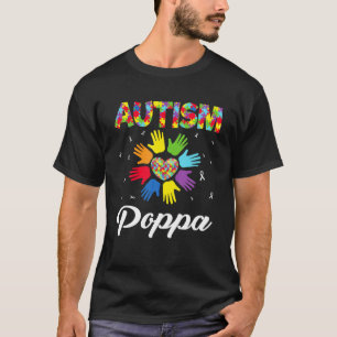Autism Poppa Funny Love Heart Autism Awareness Sup T-Shirt