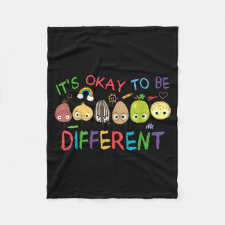 Autism Positives Quote to Be Different Preepy Fleece Blanket