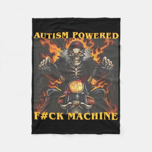 Autism Powered F#ck Machine Funny Skeleton Meme  Fleece Blanket