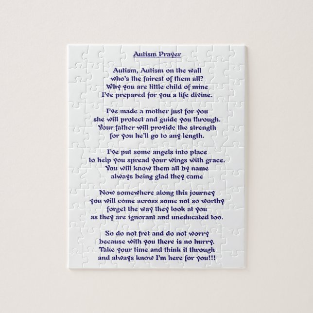 Autism Prayer Jigsaw Puzzle (Vertical)
