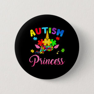 Autism Princess Unicorn Autism Awareness Kids Girl 6 Cm Round Badge