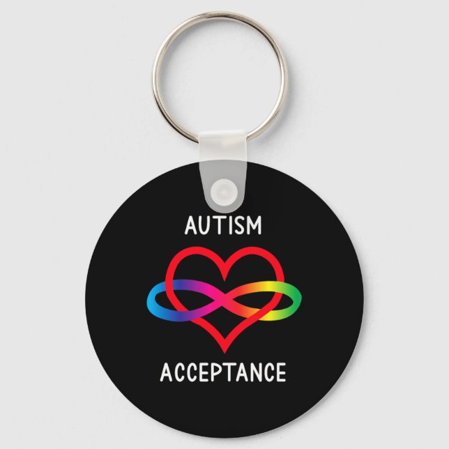 Autism Pro Acceptance Infinity Symbol for Key Ring (Front)