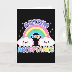 Autism Pro Acceptance Rainbow With Infinity Symbol Card
