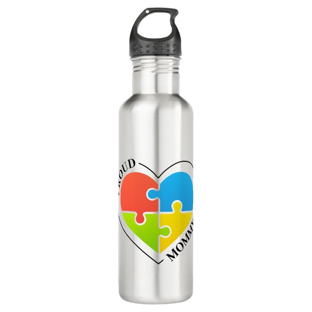 Autism Proud Mummy 710 Ml Water Bottle (Front)