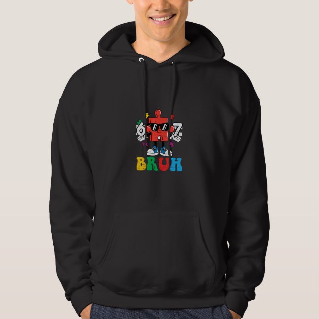 Autism Puzzle 6 7 Hand Bru Hoodie (Front)