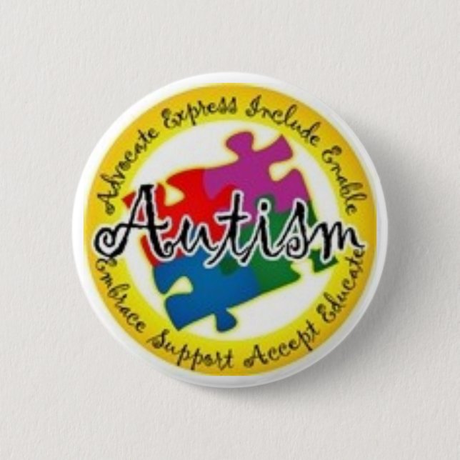 autism puzzle 6 cm round badge (Front)