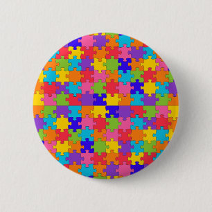 autism puzzle 6 cm round badge