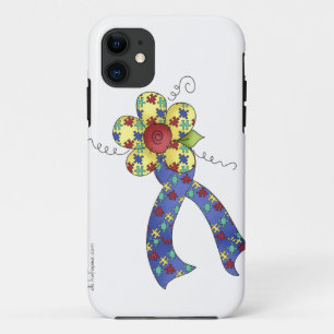Autism Puzzle Awareness Ribbon & Flower Case-Mate iPhone Case