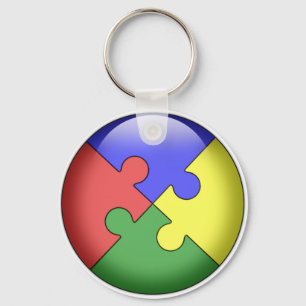 Autism Puzzle Ball Key Ring