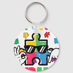 Autism Puzzle Hand Six Seven Bru Key Ring