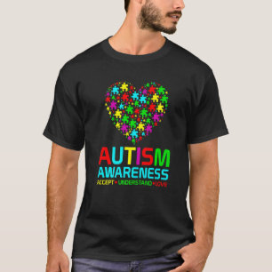Autism Puzzle Heart Love Accept Understand Autism  T-Shirt