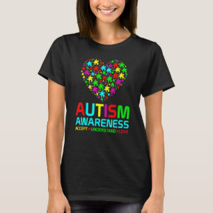 Autism Puzzle Heart Love Accept Understand Autism T-Shirt