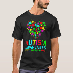 Autism Puzzle Heart Love Accept Understand Autism  T-Shirt