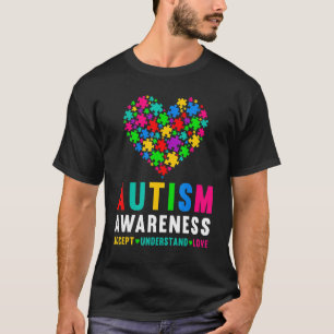 Autism Puzzle Heart Love Accept Understand Autism T-Shirt