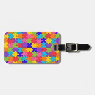 autism puzzle luggage tag