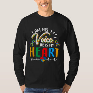 Autism Puzzle Piece Heart I Am His Voice Women S A T-Shirt