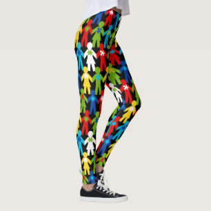 Autism Puzzle Piece People Awareness Support Cute Leggings